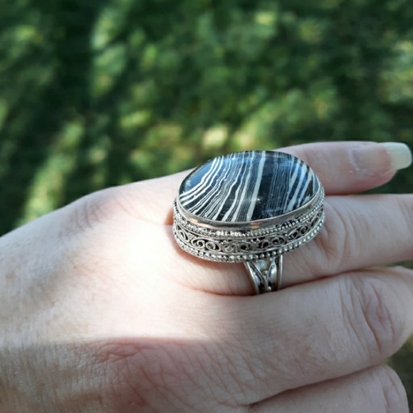 New Zebra Jasper 925 Silver Ring. - Picture 5 of 11